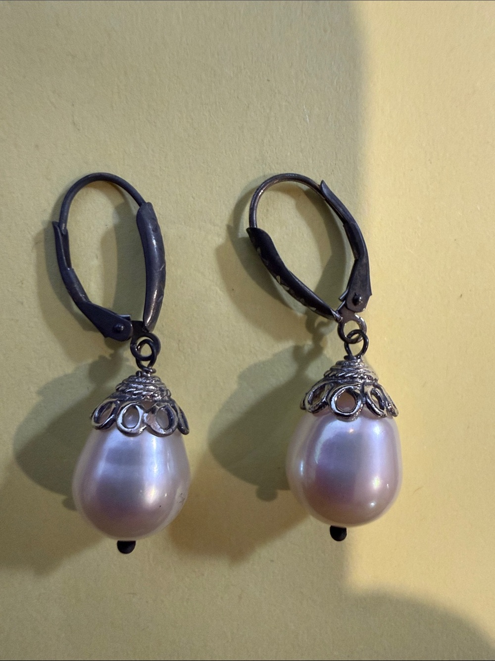 Ross-Simons Silver-Top White Pearl Drop Earrings
